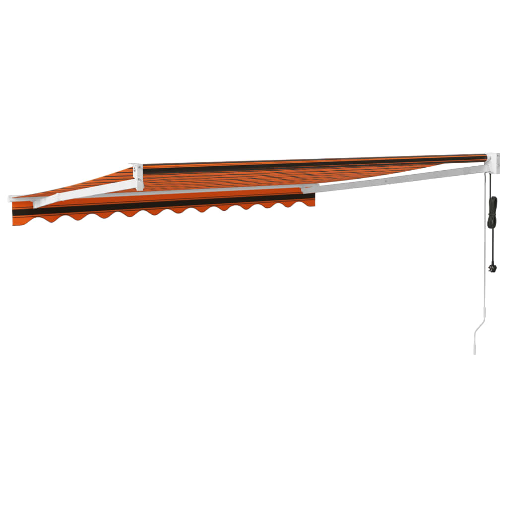 Toldo retrátil automático 3,5x2,5 m laranja e castanho