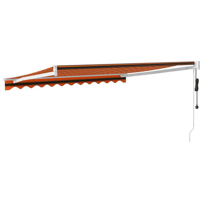 Toldo retrátil automático 3,5x2,5 m laranja e castanho