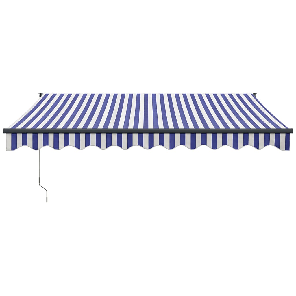 Toldo retrátil automático 3,5x2,5 m azul e branco