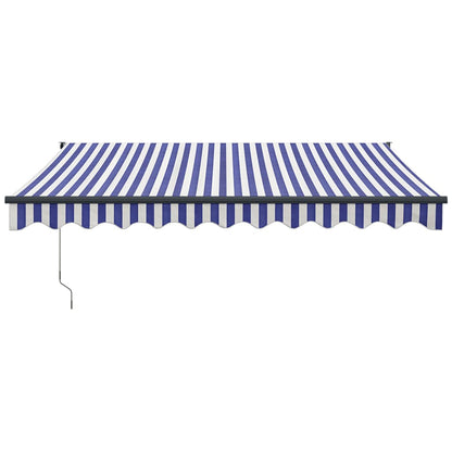 Toldo retrátil automático 3,5x2,5 m azul e branco