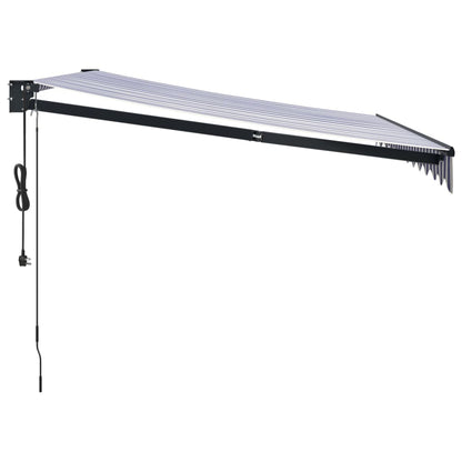 Toldo retrátil automático 3,5x2,5 m azul e branco