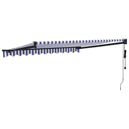 Toldo retrátil automático 3,5x2,5 m azul e branco