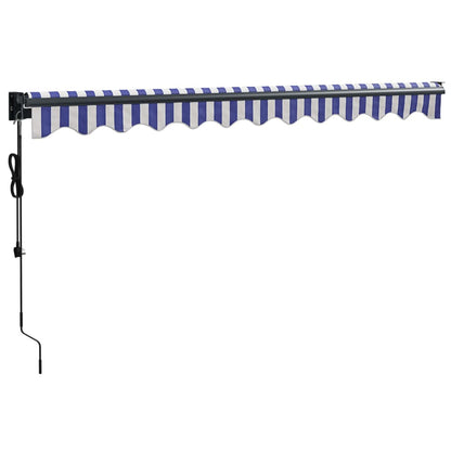 Toldo retrátil automático 3,5x2,5 m azul e branco