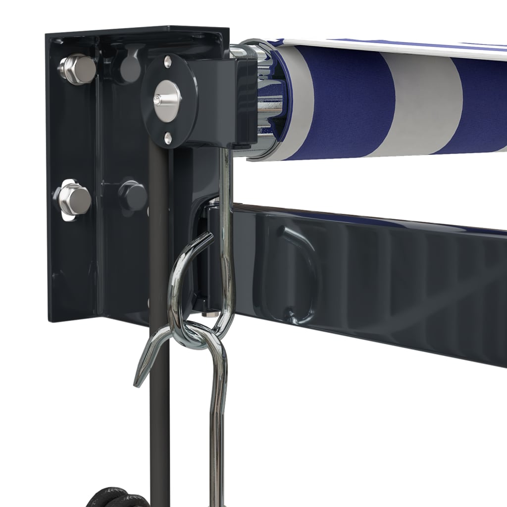 Toldo retrátil automático 3,5x2,5 m azul e branco