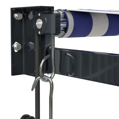Toldo retrátil automático 3,5x2,5 m azul e branco