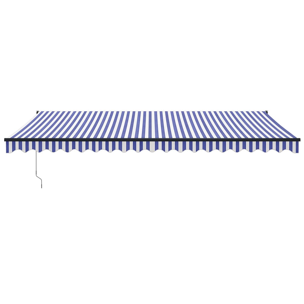 Toldo retrátil automático 5x3 m azul e branco