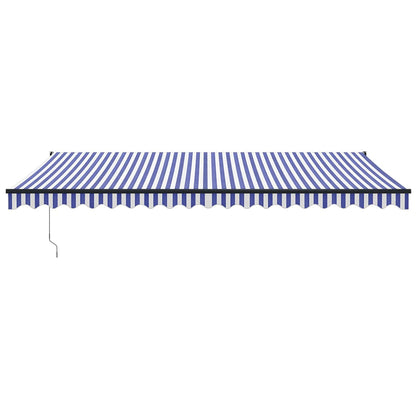 Toldo retrátil automático 5x3 m azul e branco