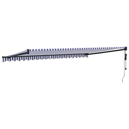 Toldo retrátil automático 5x3 m azul e branco