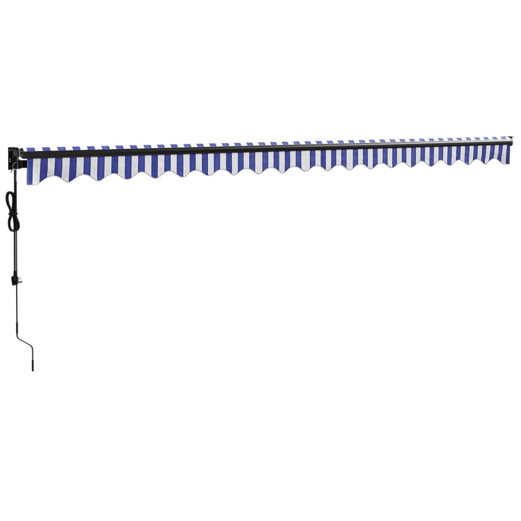 Toldo retrátil automático 5x3 m azul e branco