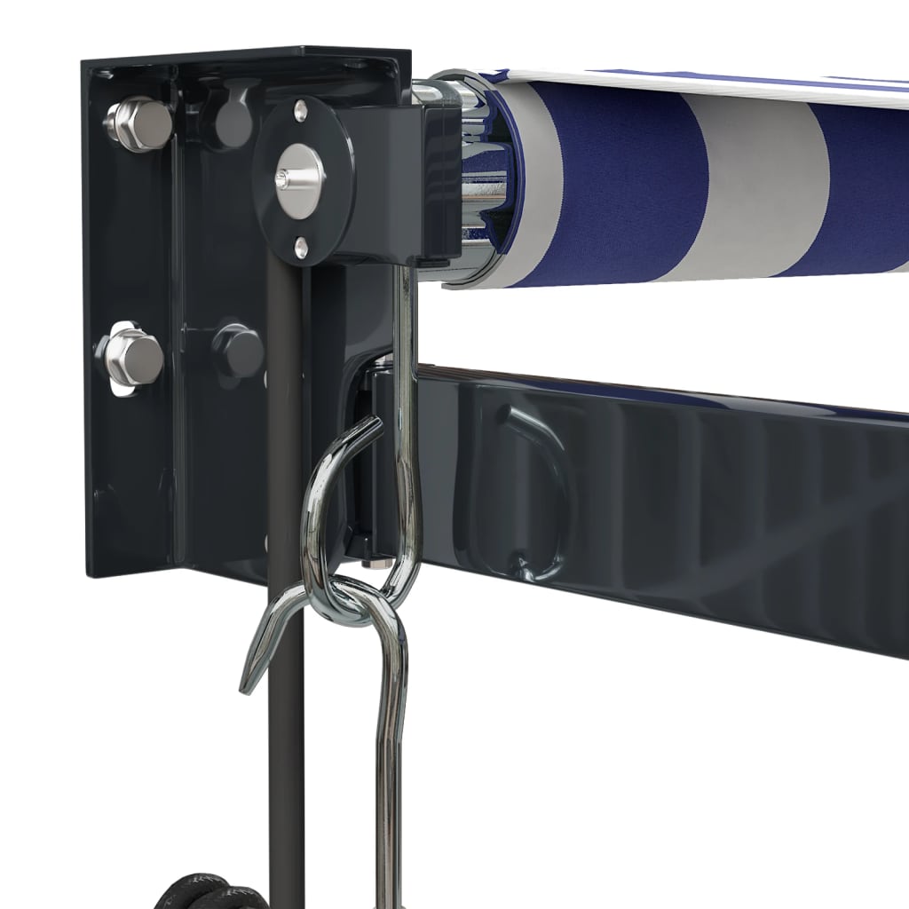 Toldo retrátil automático 5x3 m azul e branco