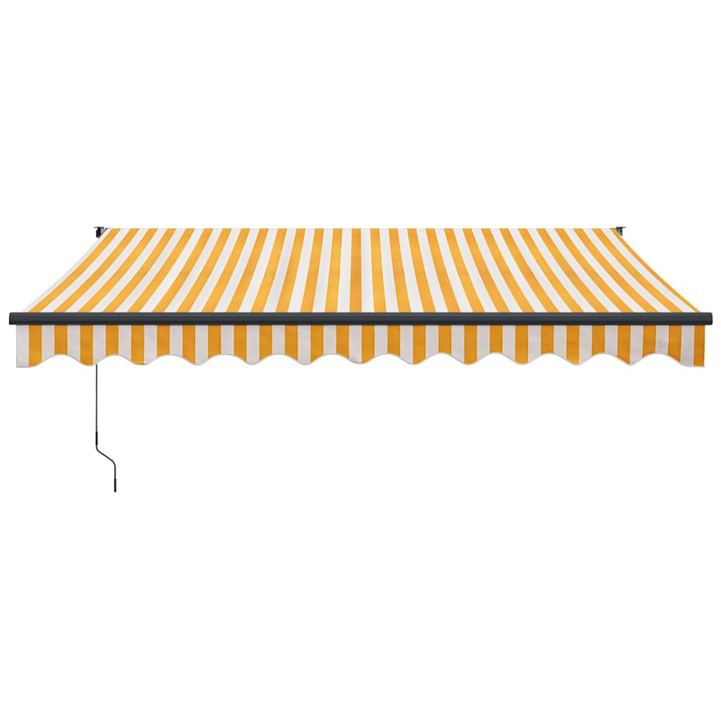 Toldo retrátil automático 3,5x2,5 m amarelo e branco