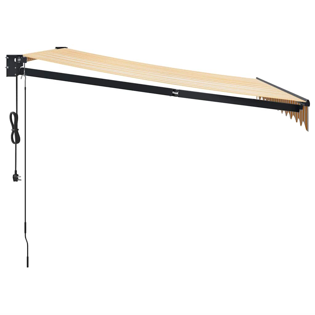 Toldo retrátil automático 3,5x2,5 m amarelo e branco