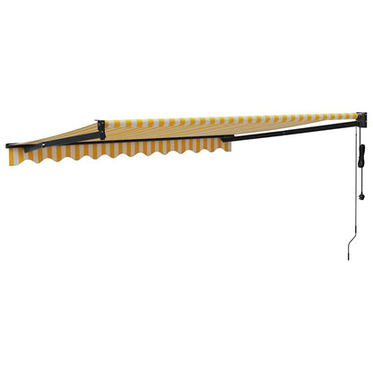 Toldo retrátil automático 3,5x2,5 m amarelo e branco