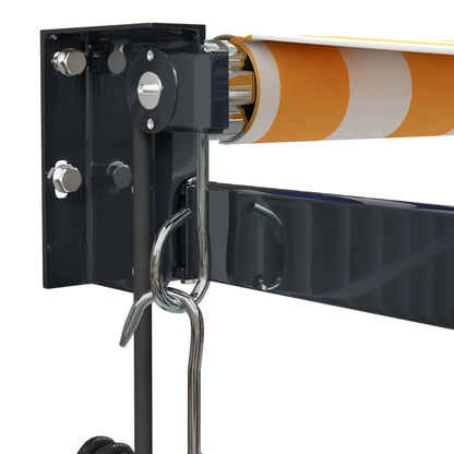 Toldo retrátil automático 3,5x2,5 m amarelo e branco