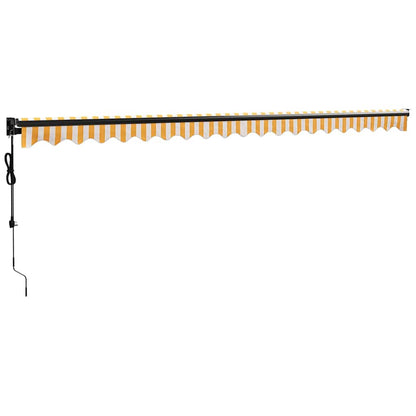 Toldo retrátil automático 5x3 m amarelo e branco