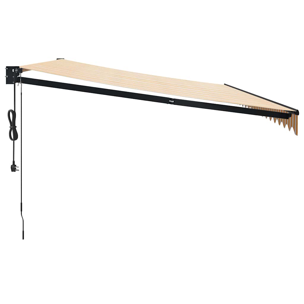 Toldo retrátil automático 5x3 m amarelo e branco