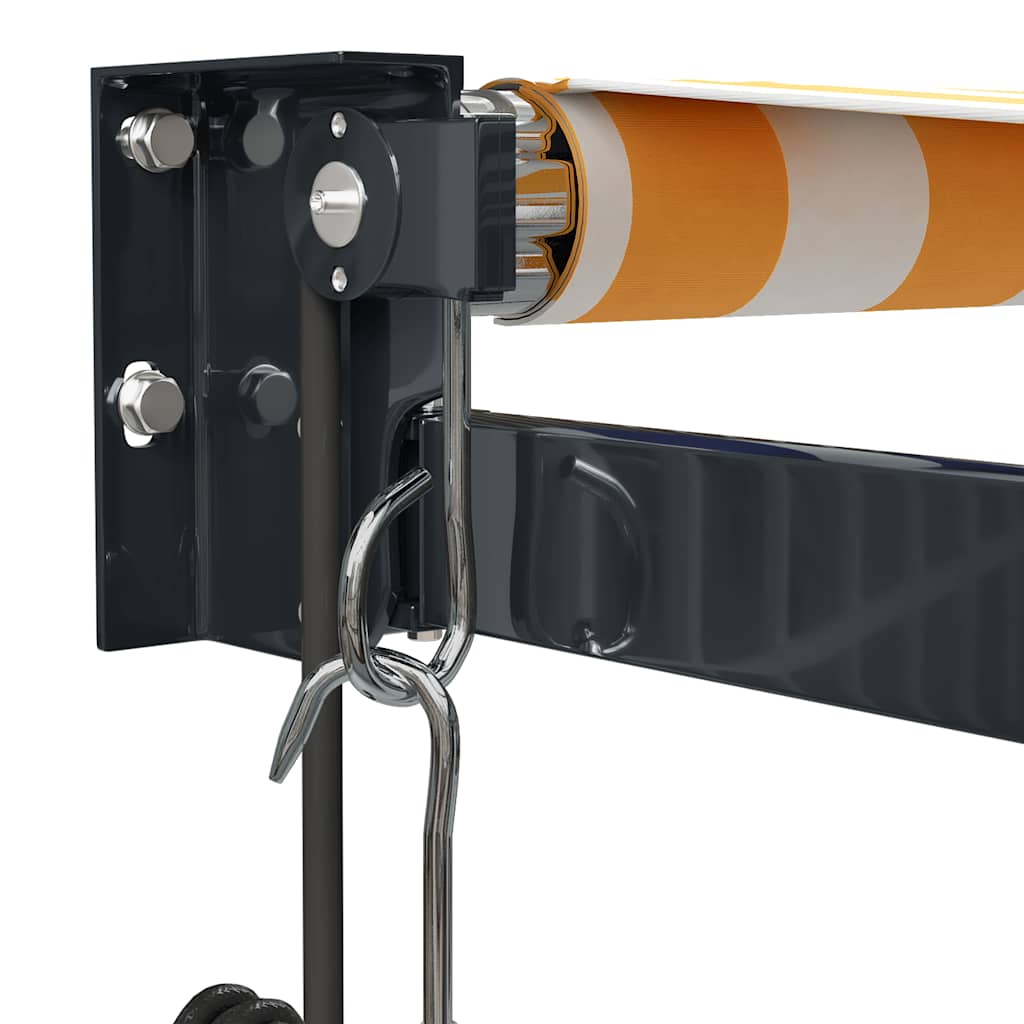 Toldo retrátil automático 5x3 m amarelo e branco