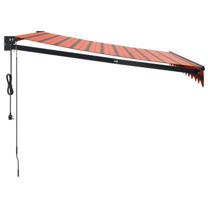 Toldo retrátil automático 3,5x2,5 m laranja e castanho