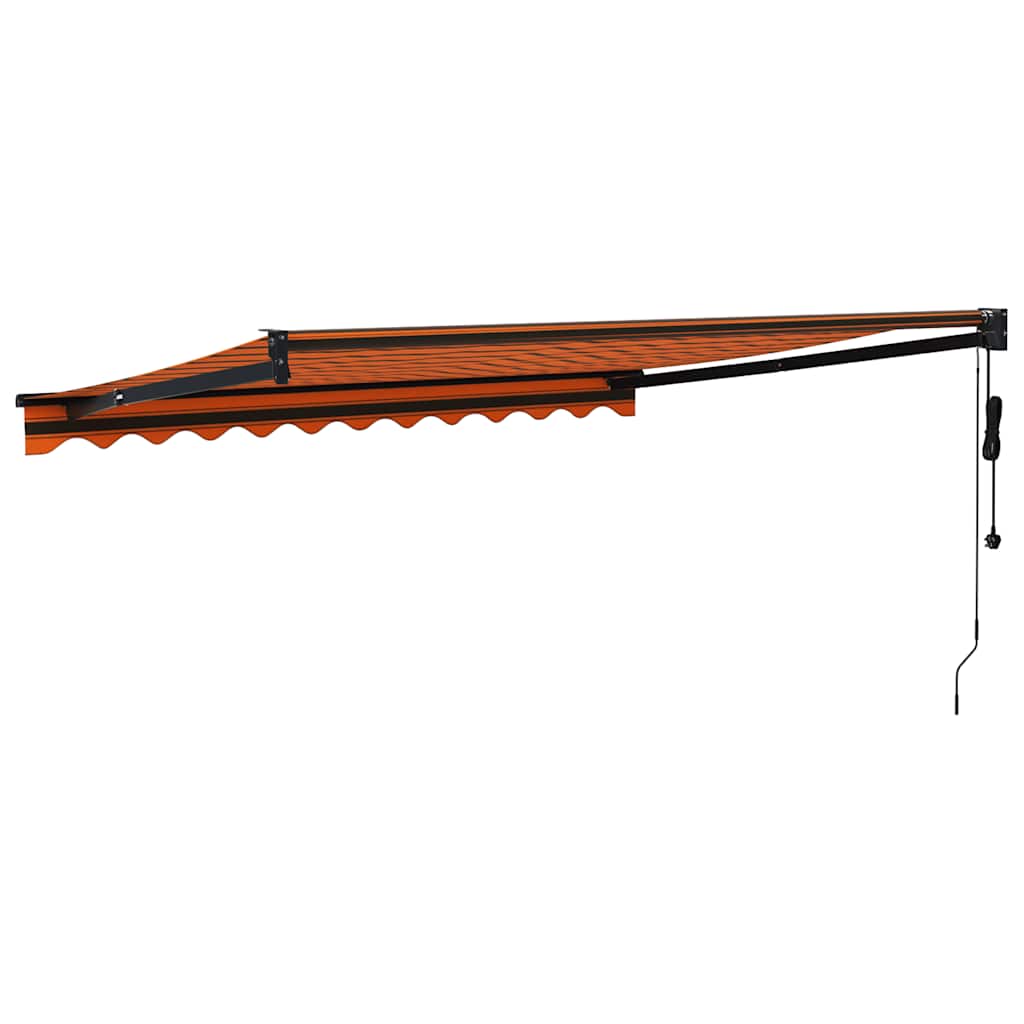 Toldo retrátil automático 3,5x2,5 m laranja e castanho