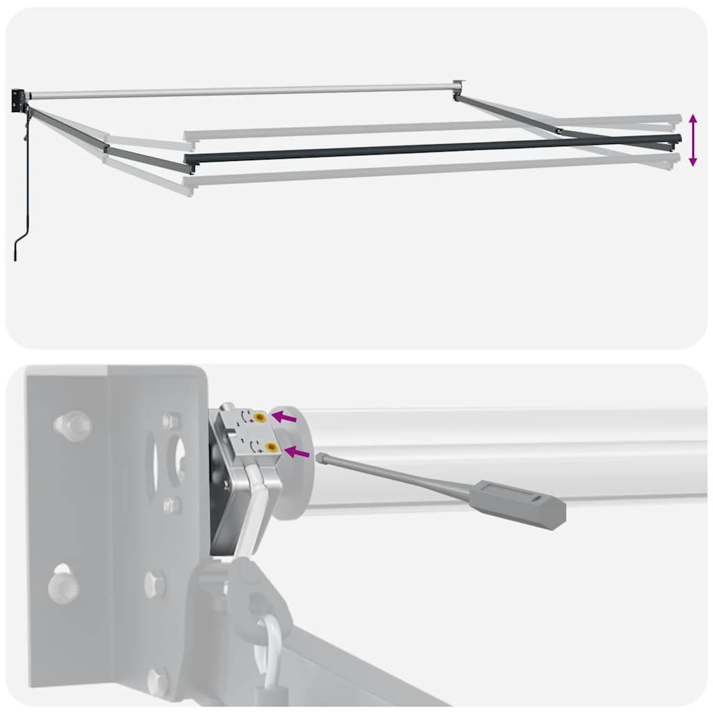 Toldo retrátil automático 3,5x2,5 m laranja e castanho