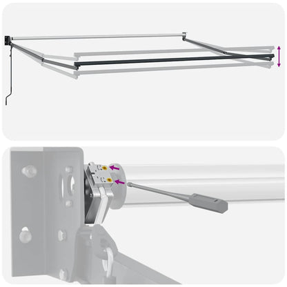 Toldo retrátil automático 3,5x2,5 m laranja e castanho