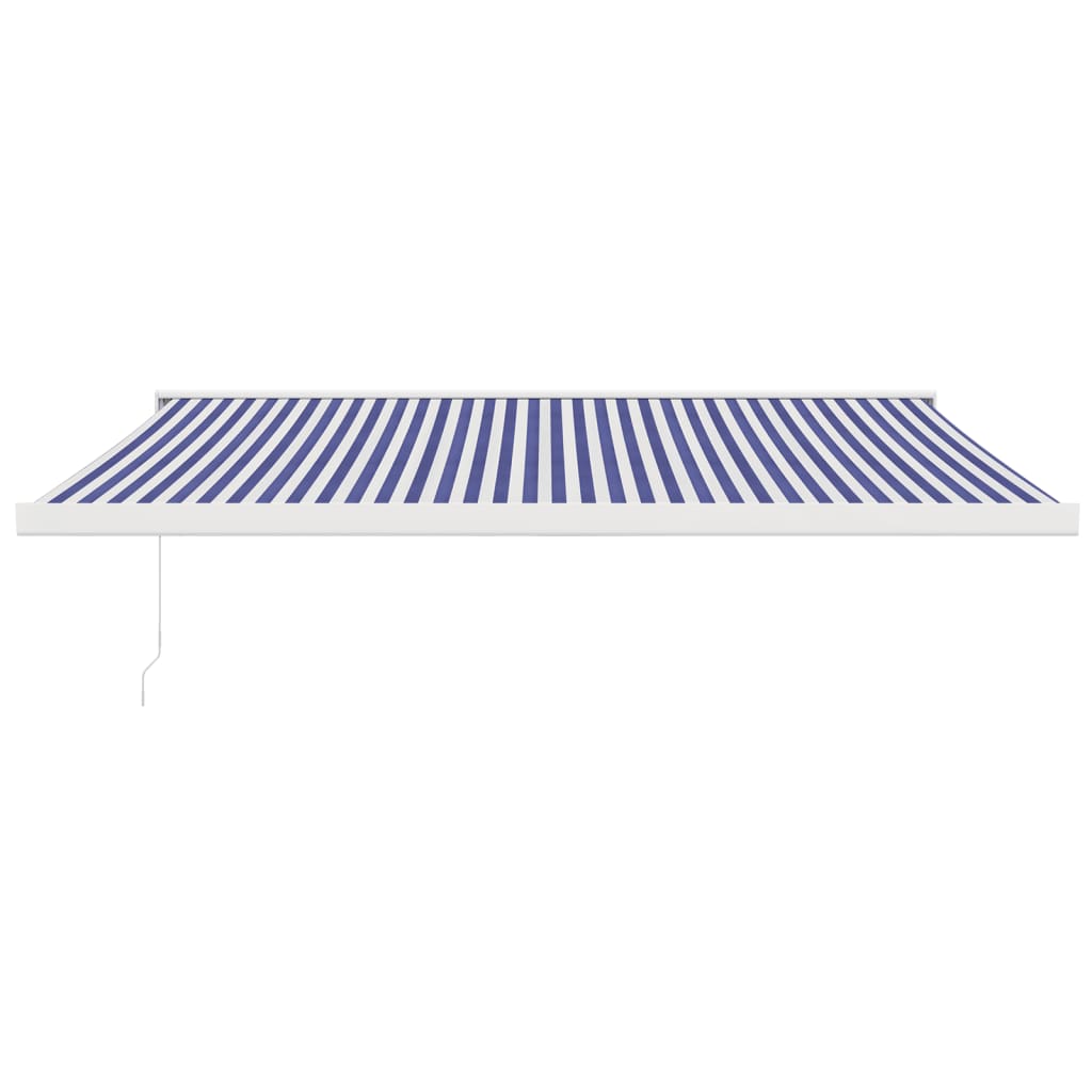Toldo retrátil 4x3 m tecido e alumínio azul e branco