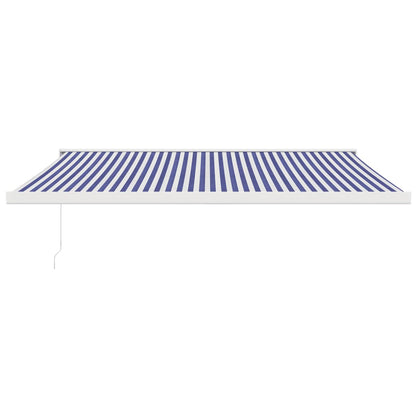 Toldo retrátil 4x3 m tecido e alumínio azul e branco