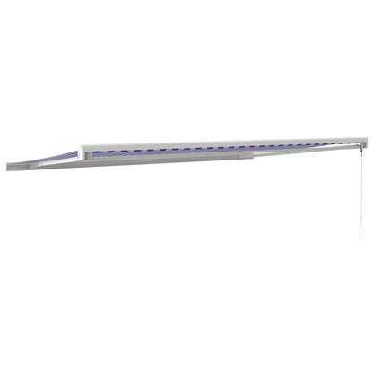 Toldo retrátil 5x3 m tecido e alumínio azul e branco