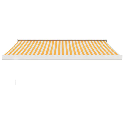Toldo retrátil 3,5x2,5 m tecido e alumínio amarelo e branco