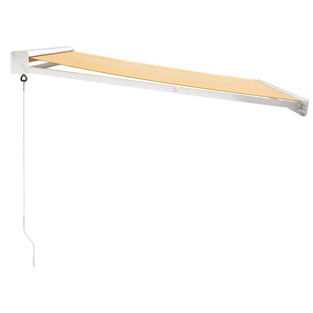 Toldo retrátil 3,5x2,5 m tecido e alumínio amarelo e branco