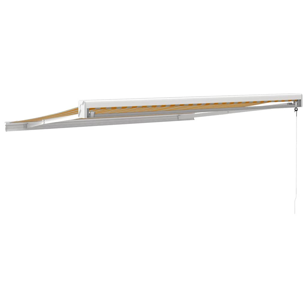 Toldo retrátil 3,5x2,5 m tecido e alumínio amarelo e branco