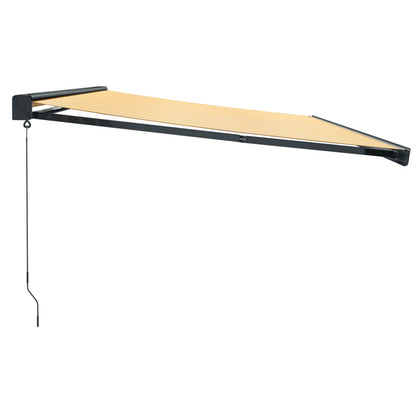 Toldo retrátil 5x3 m tecido e alumínio amarelo e branco