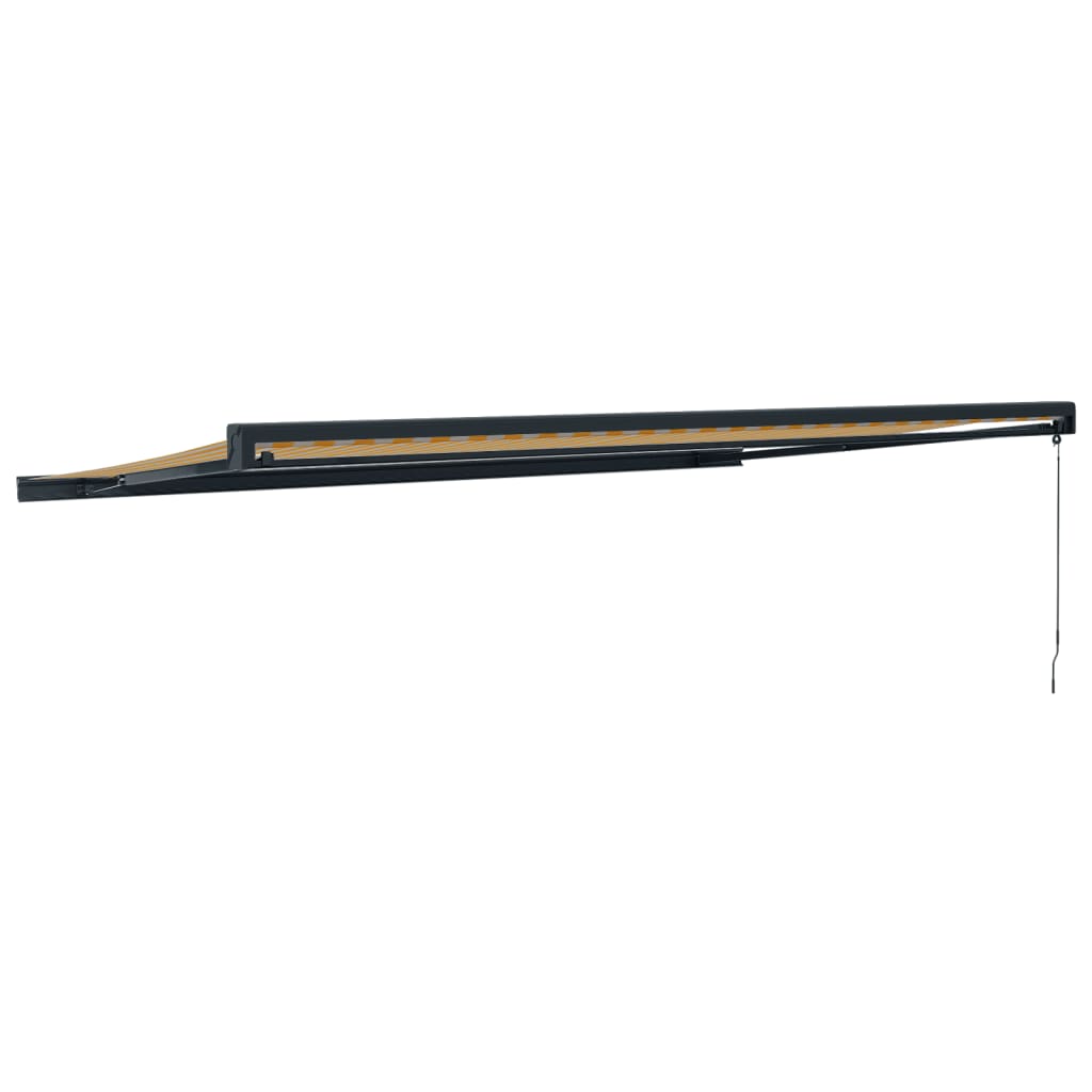 Toldo retrátil 5x3 m tecido e alumínio amarelo e branco