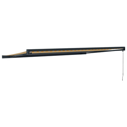 Toldo retrátil 5x3 m tecido e alumínio amarelo e branco