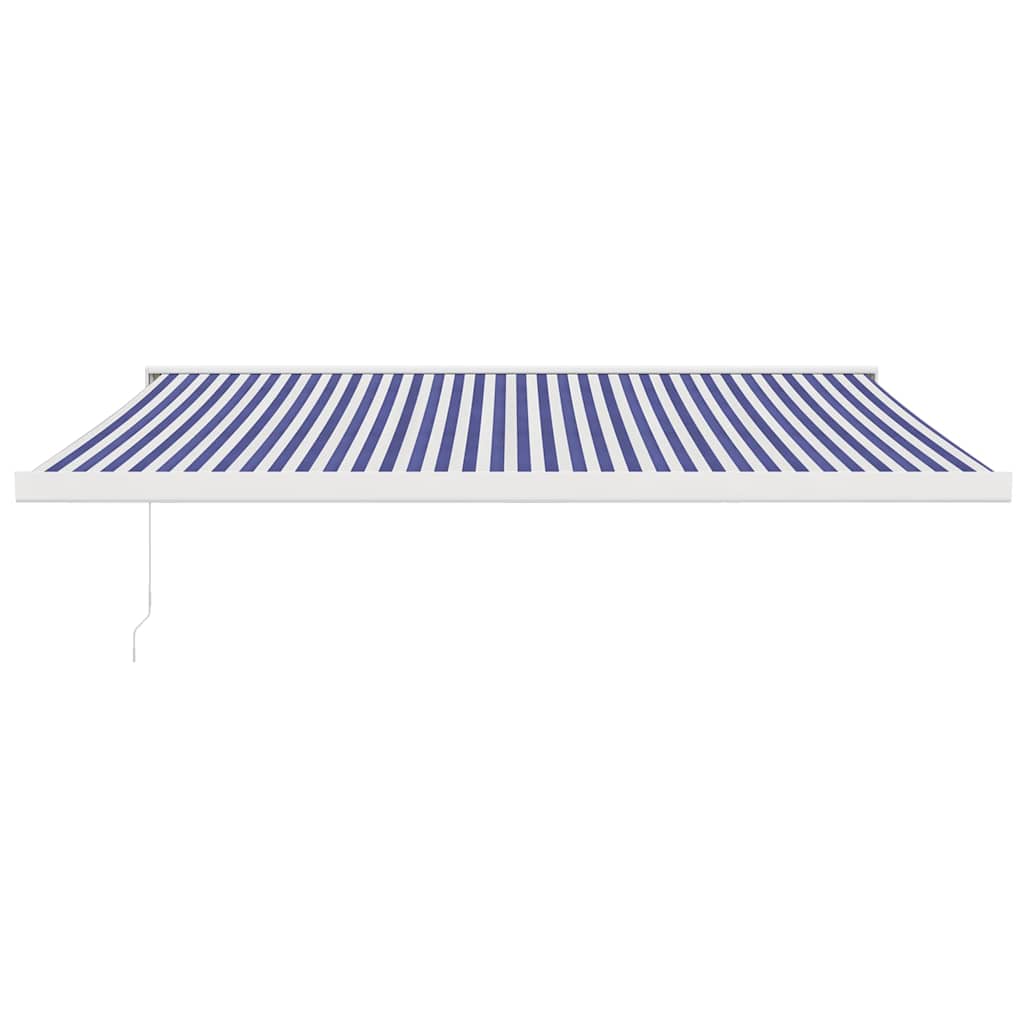 Toldo retrátil 4x3 m tecido e alumínio azul e branco