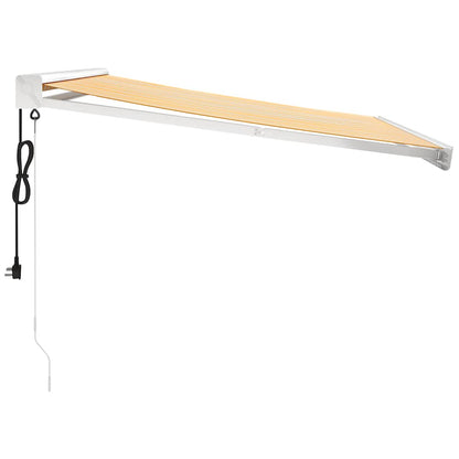 Toldo retrátil 3x2,5 m tecido e alumínio amarelo e branco