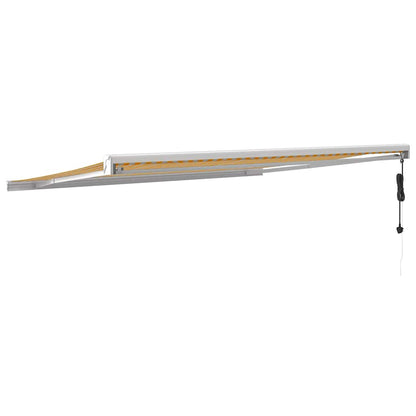 Toldo retrátil 4,5x3 m tecido e alumínio amarelo e branco