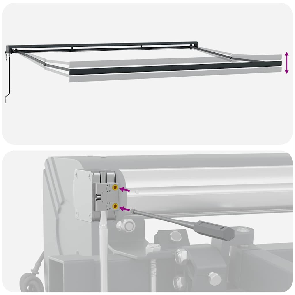 Toldo retrátil 4x3 m tecido e alumínio azul e branco