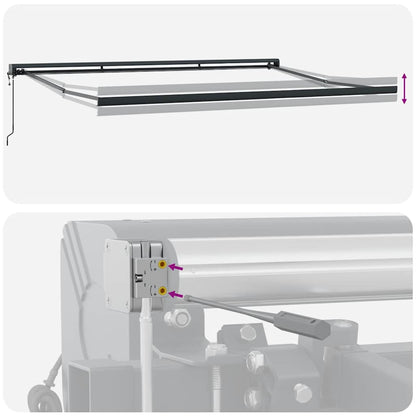 Toldo retrátil 4x3 m tecido e alumínio cor creme