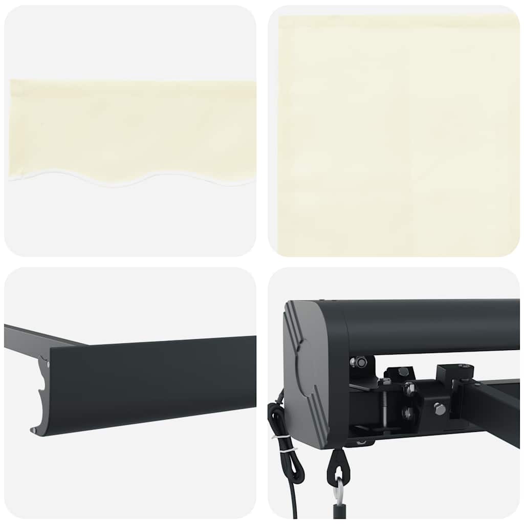 Toldo retrátil 4x3 m tecido e alumínio cor creme