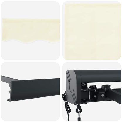 Toldo retrátil 4x3 m tecido e alumínio cor creme