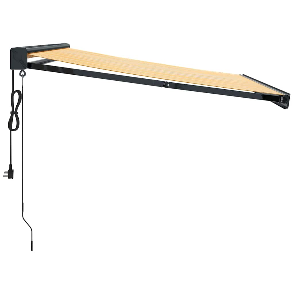 Toldo retrátil 3x2,5 m tecido e alumínio amarelo e branco