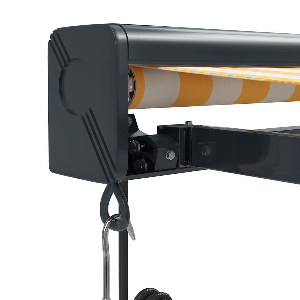 Toldo retrátil 3x2,5 m tecido e alumínio amarelo e branco