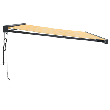 Toldo retrátil 4,5x3 m tecido e alumínio amarelo e branco