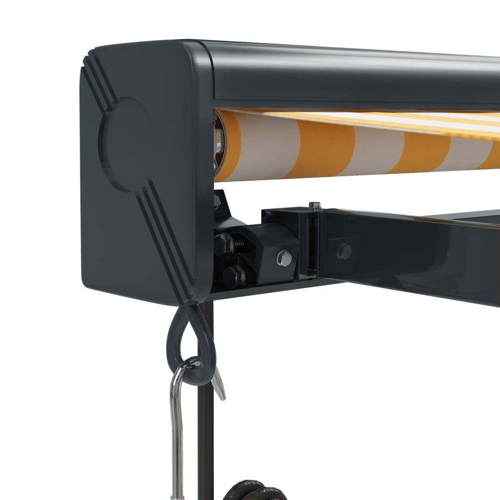 Toldo retrátil 4,5x3 m tecido e alumínio amarelo e branco