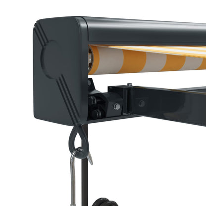 Toldo retrátil 4,5x3 m tecido e alumínio amarelo e branco