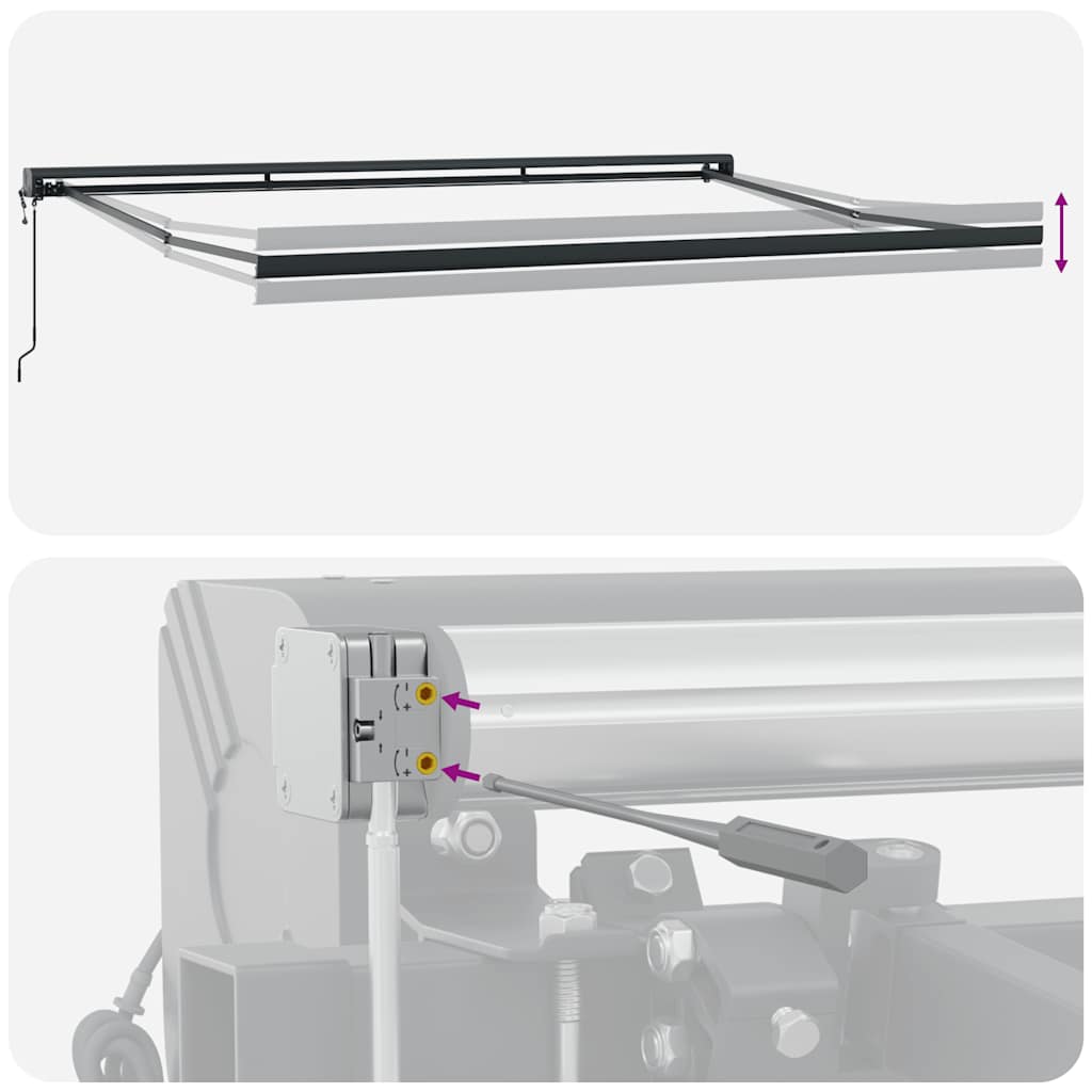 Toldo retrátil 4,5x3 m tecido e alumínio amarelo e branco