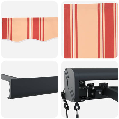 Toldo retrátil 4,5x3 m tecido e alumínio amarelo e branco