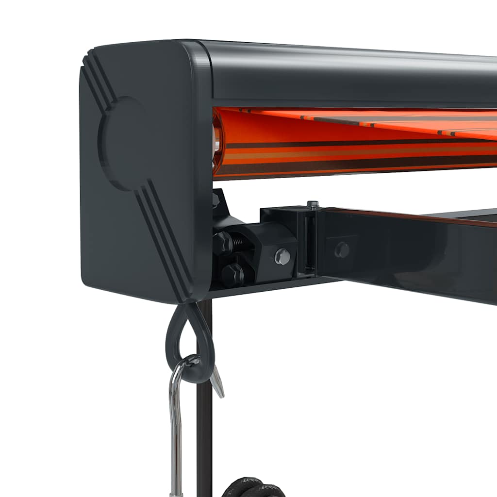 Toldo retrátil 3x2,5 m tecido e alumínio laranja e castanho