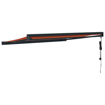 Toldo retrátil 3,5x2,5 m tecido e alumínio laranja e castanho